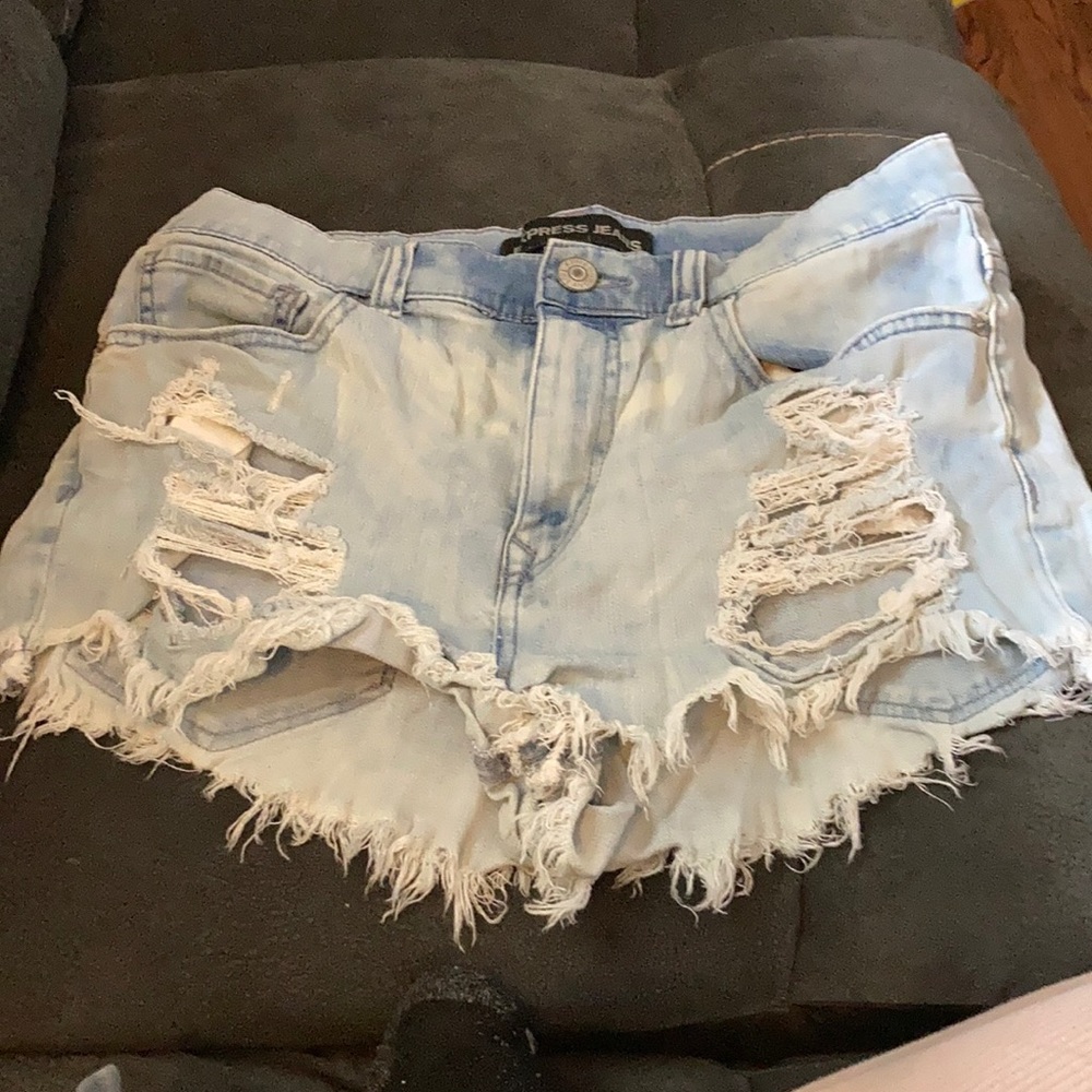 Express distressed ripped Jean shorts